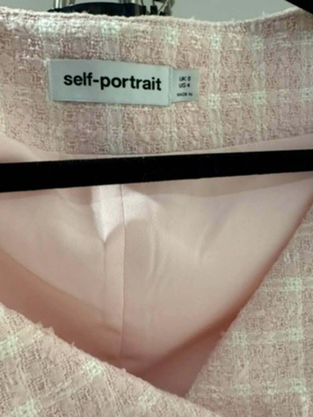 self-portrait Pink Boucle off shoulder Mini Dress - Picture 9 of 10